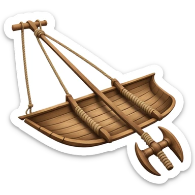An emoji of an ancient Egyptian wooden plow with a rope handle. sticker