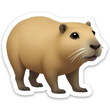 Capybara planting monstera sticker