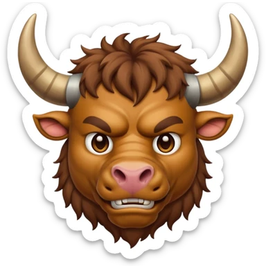 An emoji of a Cretan Minotaur. It has the body of a man and the head of a bull. sticker