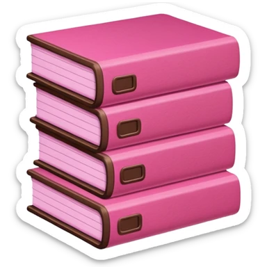 pink and dark brown file pile of 3 sticker