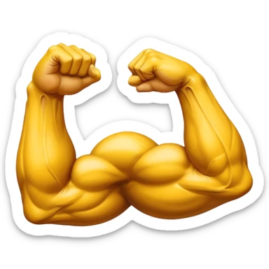 Brazo izquierdo musculoso amarillo sticker