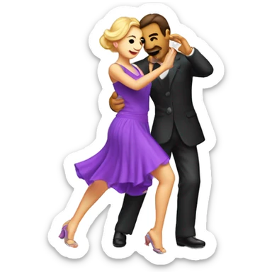 proyector de luz  donde aparece una pareja de tango bailando sticker