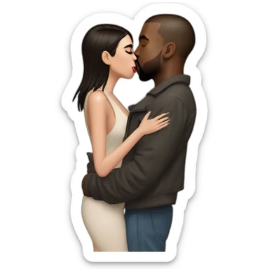 Kanye West and Dua Lipa are kissing sticker