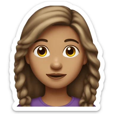 long brown hair girl light skin sticker