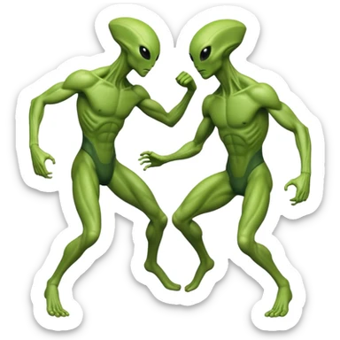 
two alien sparring
 sticker