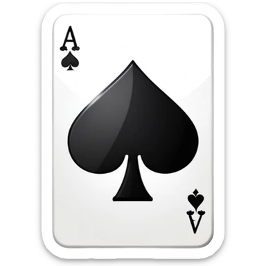 ace of spades playing card symbol, classic emoji style, with a red background sticker