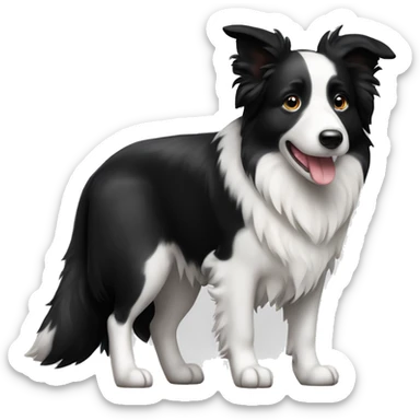 cachorro border collie preto e branco sticker