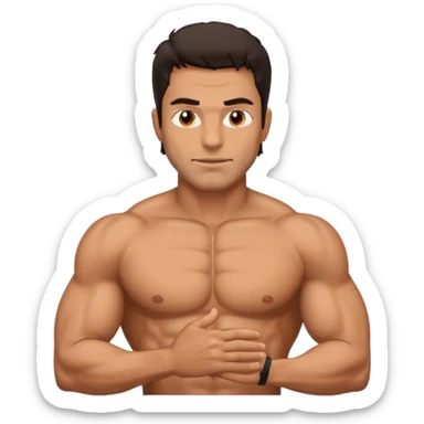 smug muscular shirtless colombian sticker