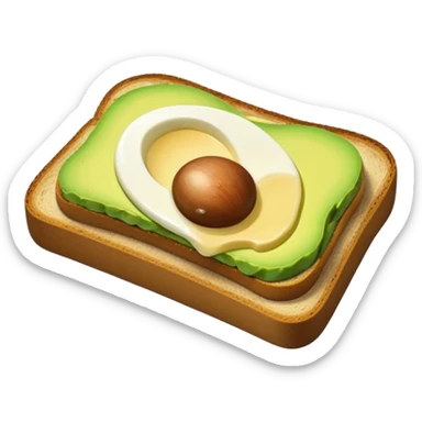 Avocado toast   and cup coffee sticker