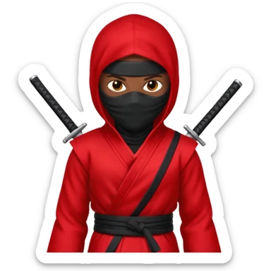 black skin ninja red clothes sticker