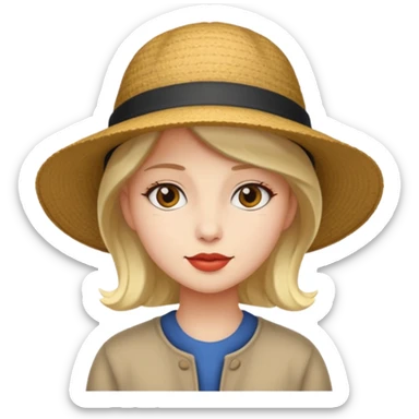 Lola wearing a hat sticker