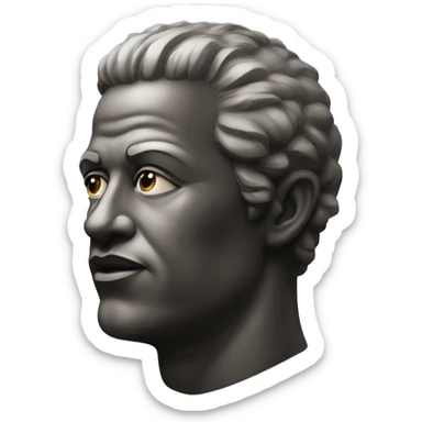 Mohai statue with an impeccable jawline  sticker