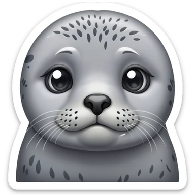 sad harbor seal with teary eyes sticker