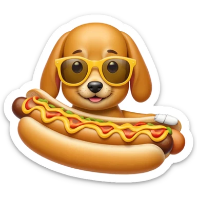 Hotdog with sunglasses  sticker