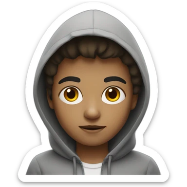 boy with black eyes and hoodie sticker
