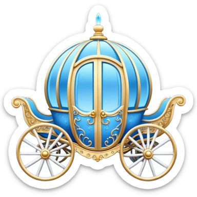 Cinderella round blue carriage sticker