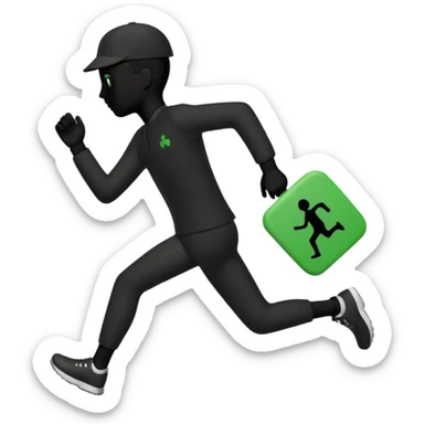 corriendo muñeco negro ampelmanchen pero sin  el verde y sin rostro sticker