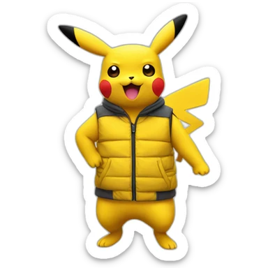 Pikachu avec un gilet Fnac sticker