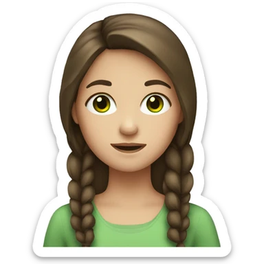 girl who has brown hair and green eyes sticker
