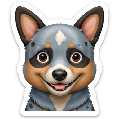 Blue Heeler smiling sticker