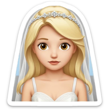 blonde girl with wedding dress sticker