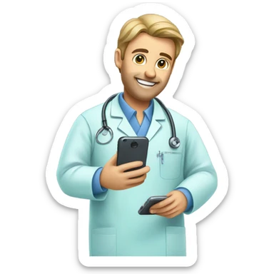 Orthopedic surgeon dialing a phone sticker