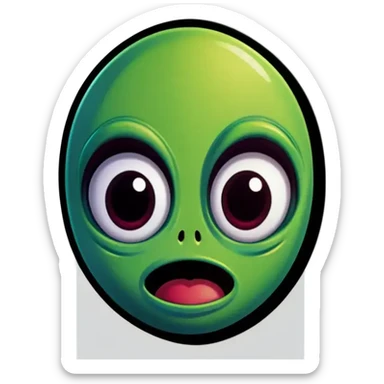 An alien emoji with a green-colored head sticker