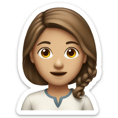 Girl psychology with brown hair sticker