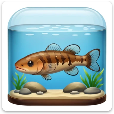 Dojo loach making kissy face from behind aquarium glass  sticker