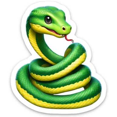 a snake emoji in a dark blue gradient sticker