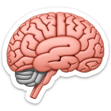 A simple emoji of a human brain with a horizontal loading bar underneath, partially filled, flat emoji style, bold outline, minimal details sticker