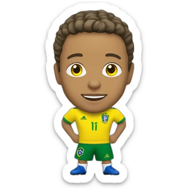 Roberto Carlos wearing yellow Brazil jersey sticker