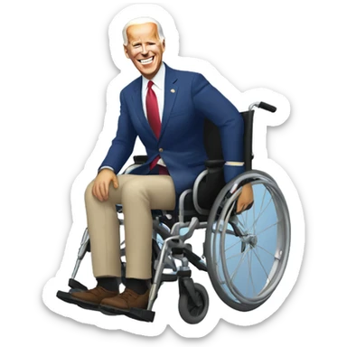 Joe Biden in a wheelchair sticker