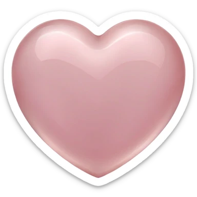 Carved rose quartz heart with rosy pink tone and smooth lustrous finish sticker