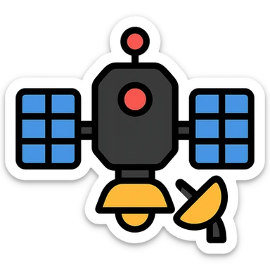 clean lines Black Knight Satellite with color accents sticker