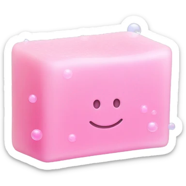 Light pink soap bar with soap bubbles  sticker