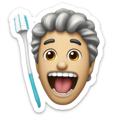 Castor con un cepillo de dientes sticker