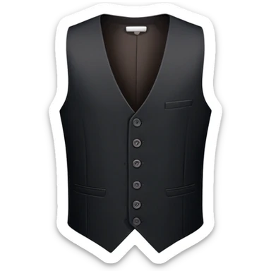 just a black women's vest garment with 3 buttons, no background, no model, only the clothing item sticker