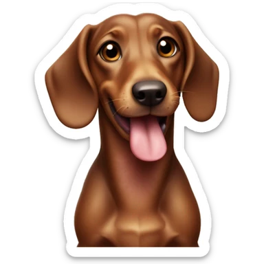 little brown Sausage Dog standing with tongue out sticker