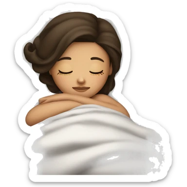 Brunette girl sleeping sticker