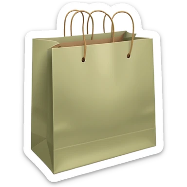 Pale olive paper shopping bags sticker