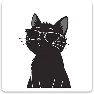 A cat wearing sunglasses sticker