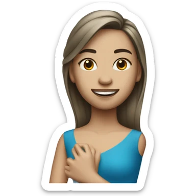 Figure skater in blue dress sticker