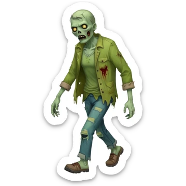 zombie full body walking sticker