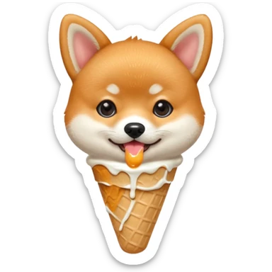 The baby shiba dog with icecream sticker