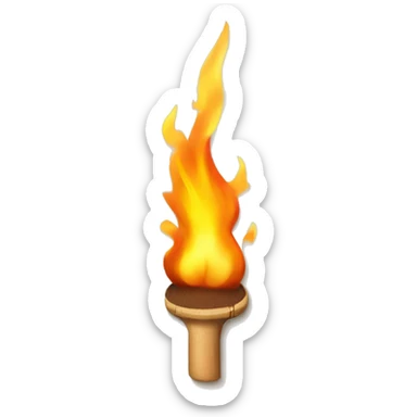 wooden flaming match  sticker