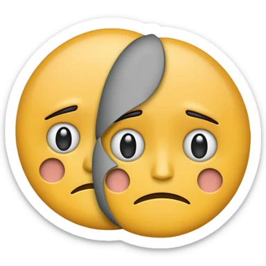 unhappy emoji overlapping another unhappy emoji sticker