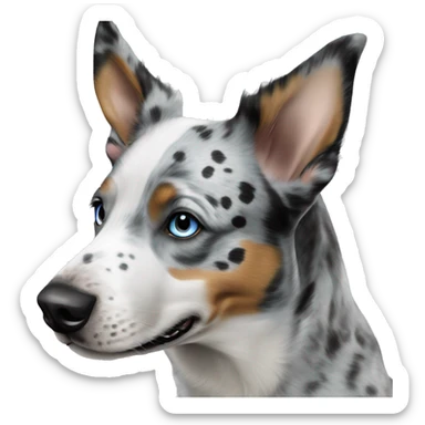Australian cattle dog grey and white Merle with one blue eye sticker