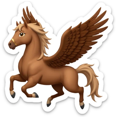 brown pegasus  sticker