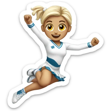 Jumping-splits-white-Cheerleader-pigtails  sticker